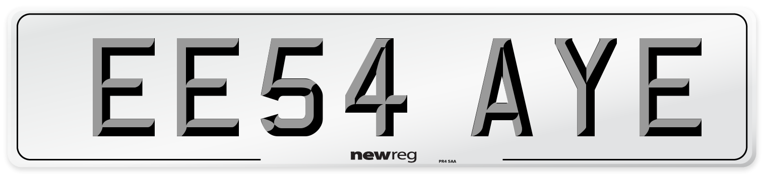 EE54 AYE Number Plate from New Reg